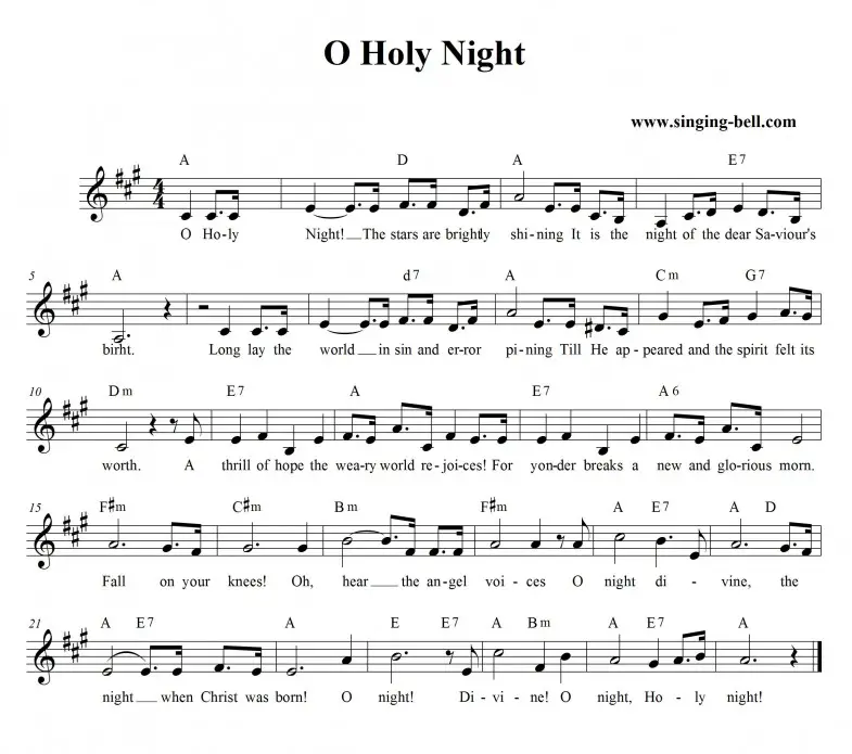 Free Christmas Carols > O Holy Night (Cantique de Noël) - free mp3 audio download
