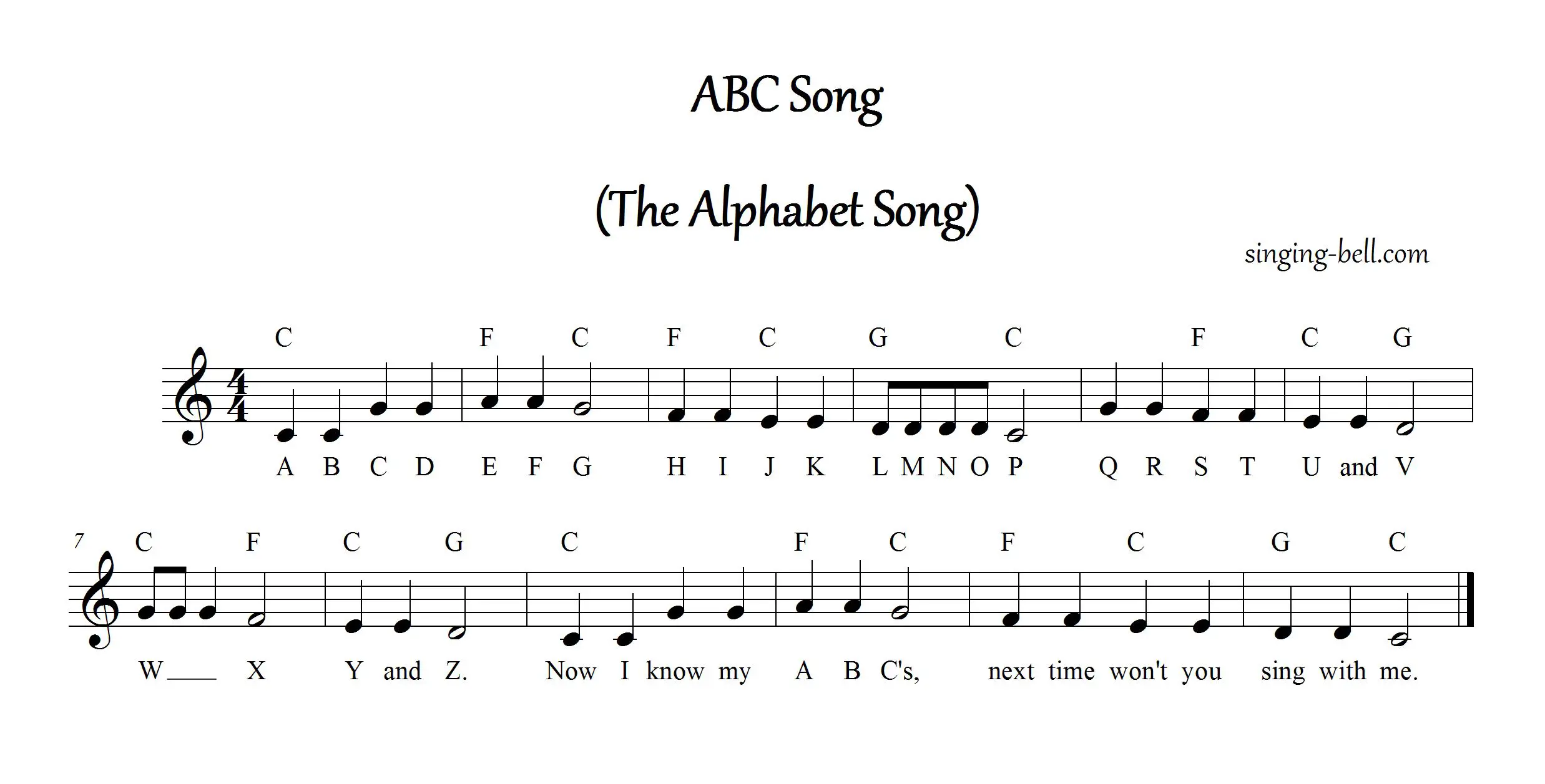 Free Nursery Rhymes > ABC Song (The Alphabet Song) - free mp3 audio