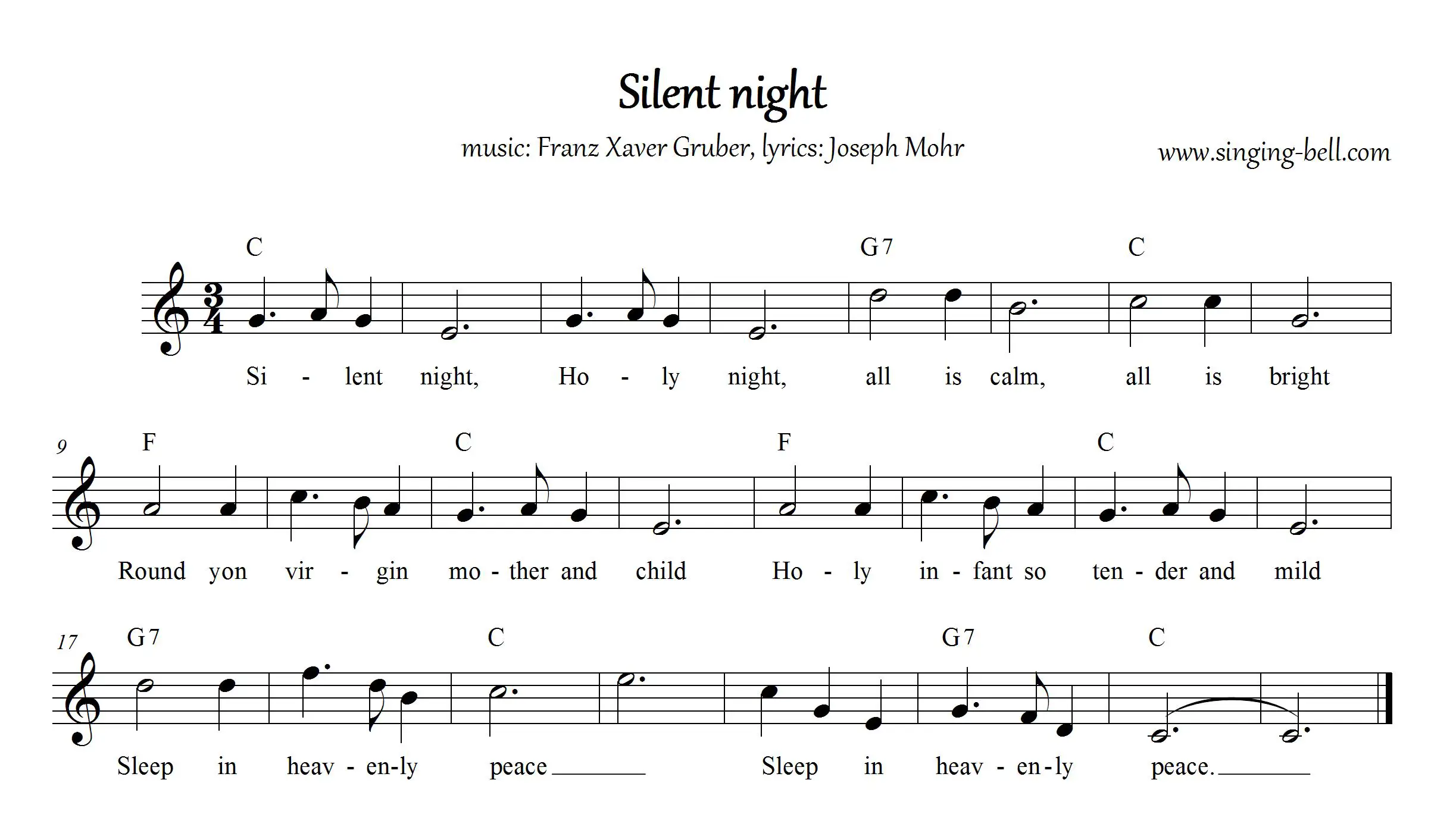 Free Christmas Carols > Silent night - free mp3 audio song download