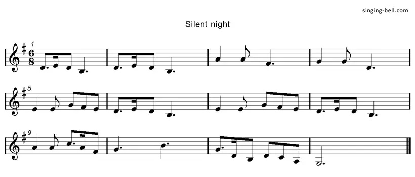 Silent Night Score Singing-Bell