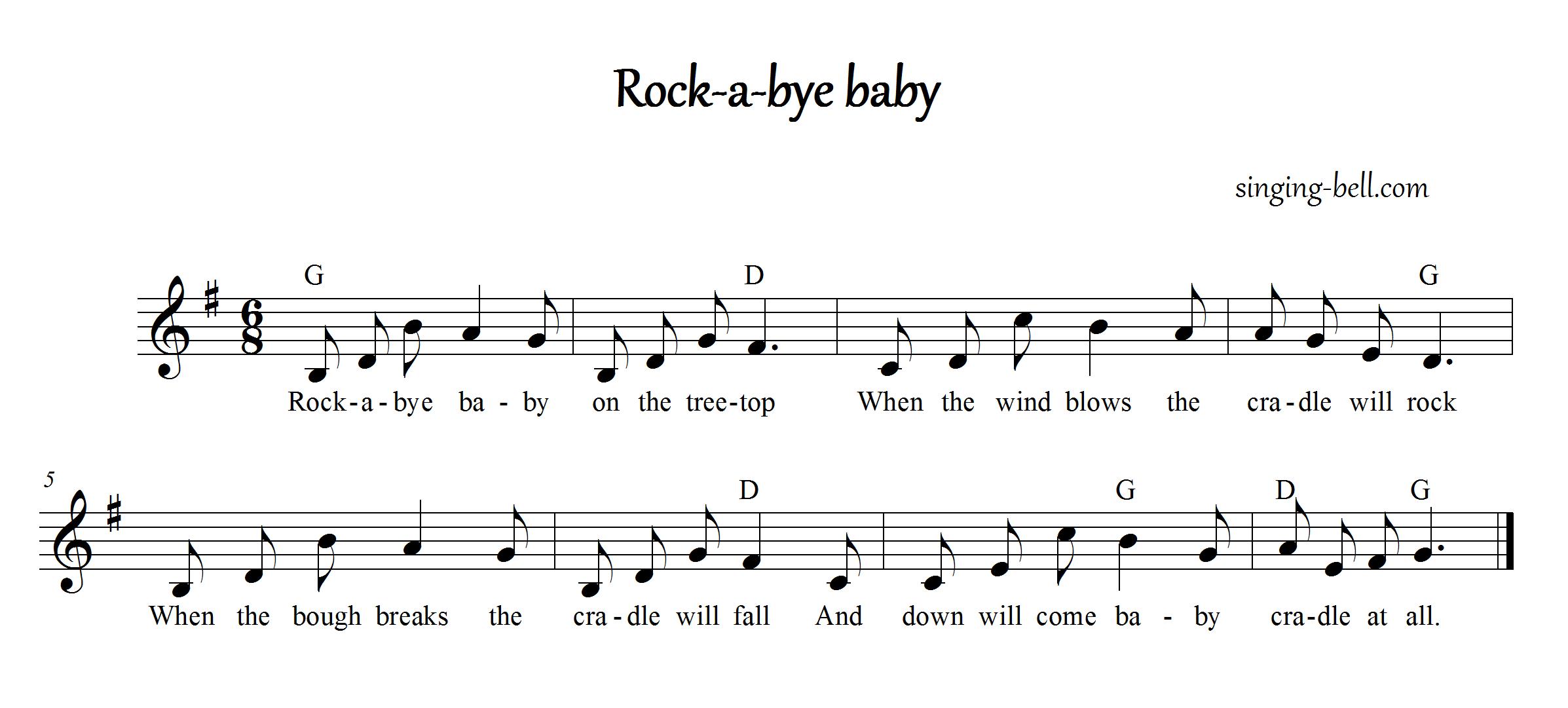 Rock A Bye Baby Lyrics Rock A Bye Baby Lyrics