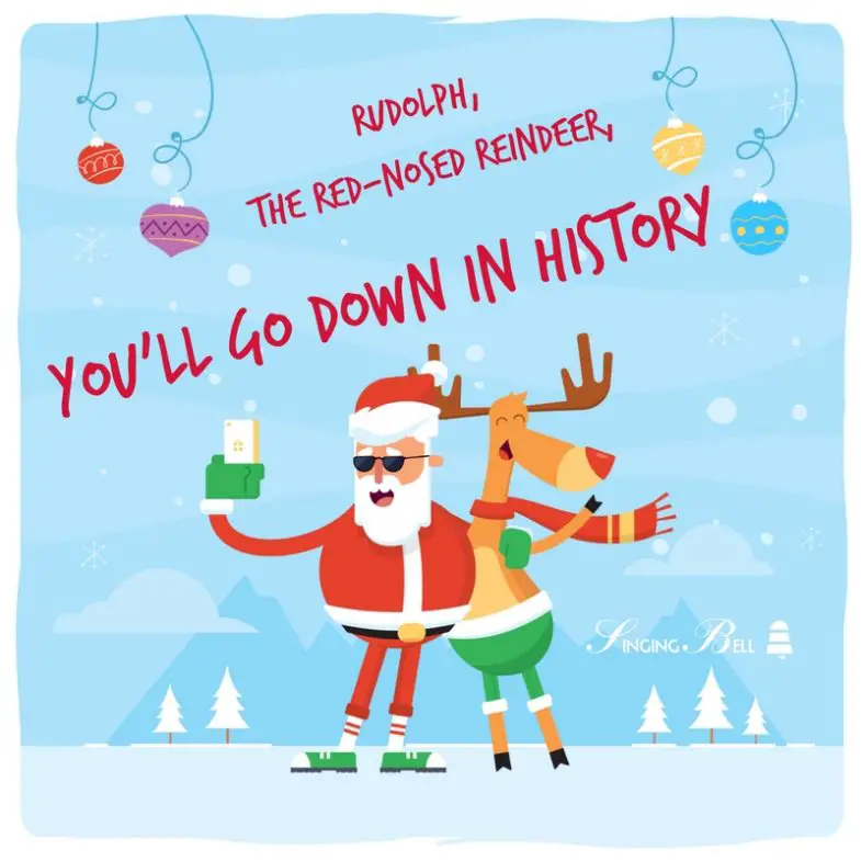 Rudolph, the red-nosed reindeer | Christmas Card : Singing Bell Rudolph, the red-nosed reindeer | Free Christmas Carols & Songs