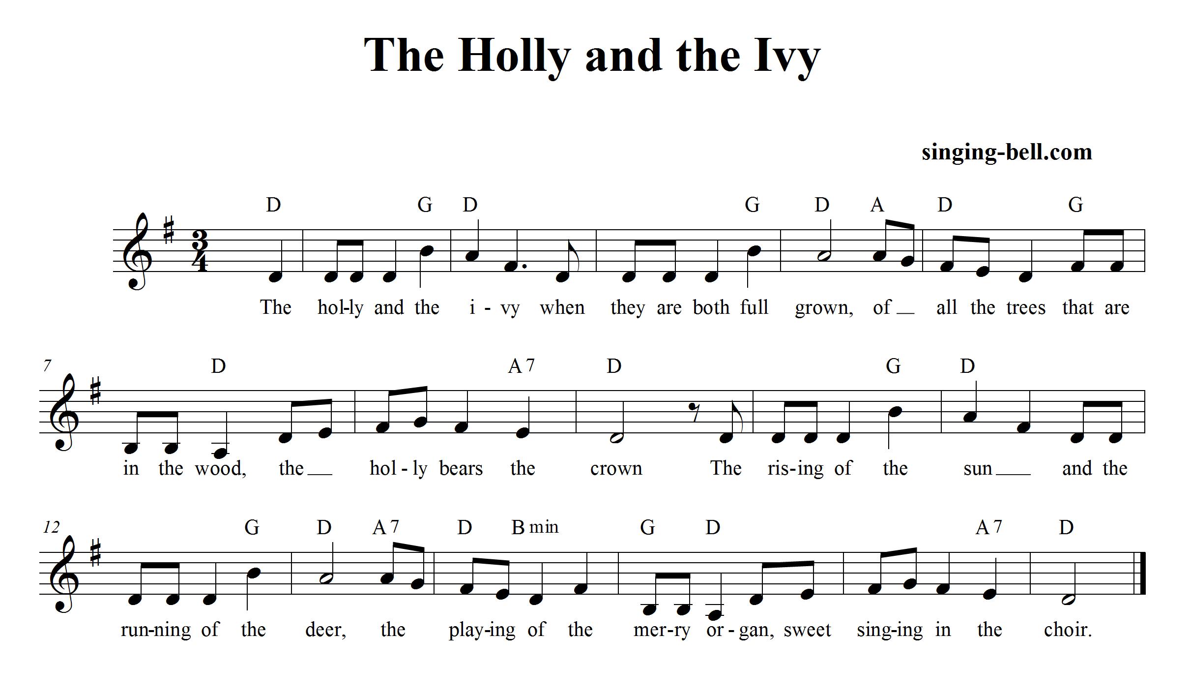 The Holly and the Ivy - Free Christmas Music Score Download