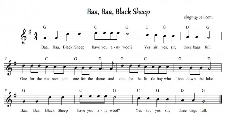 Baa Baa Black Sheep_G_singing-bell