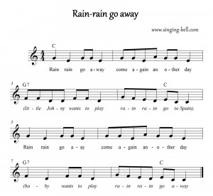 Rain-Rain Go Away Instrumental Nursery Rhyme - Free Music Score Download