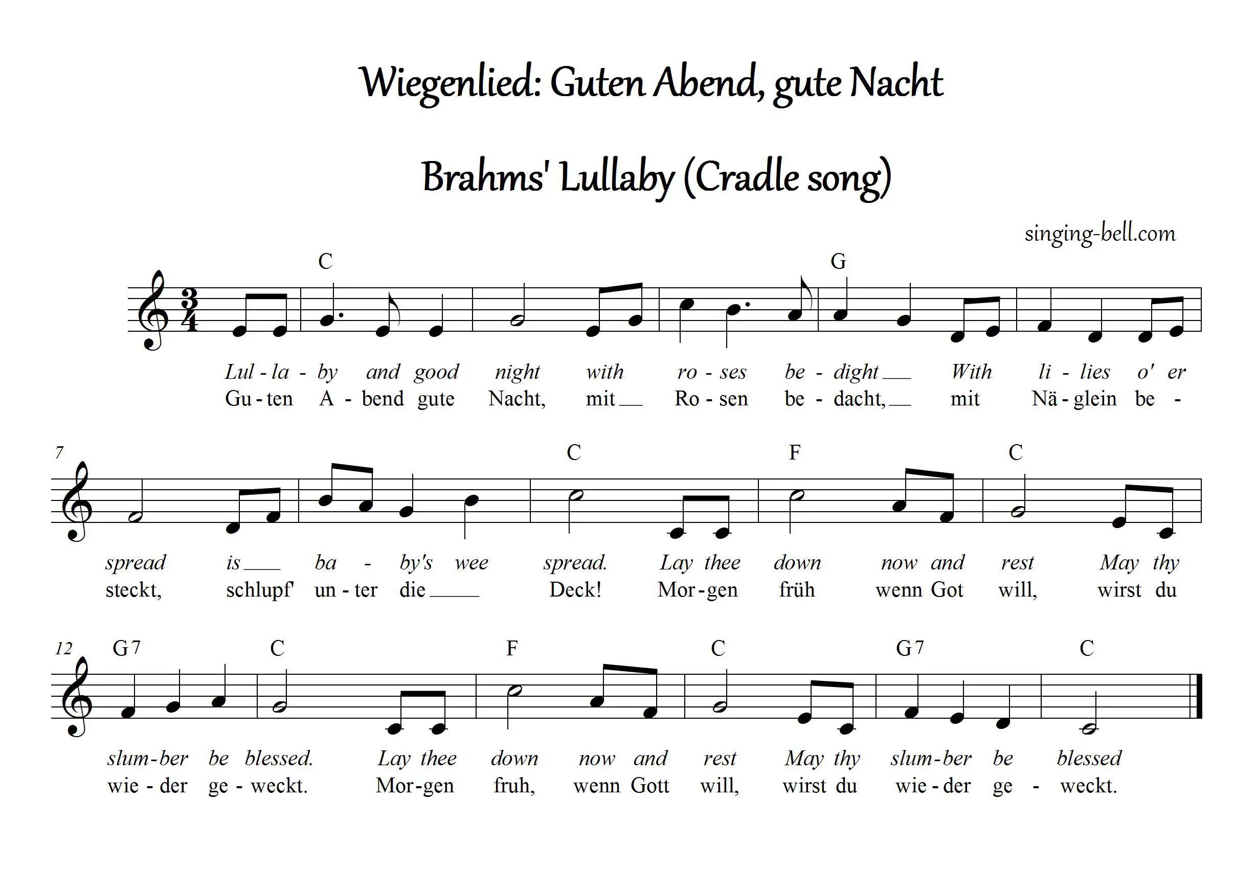 Brahms Lullaby_C Singing-Bell
