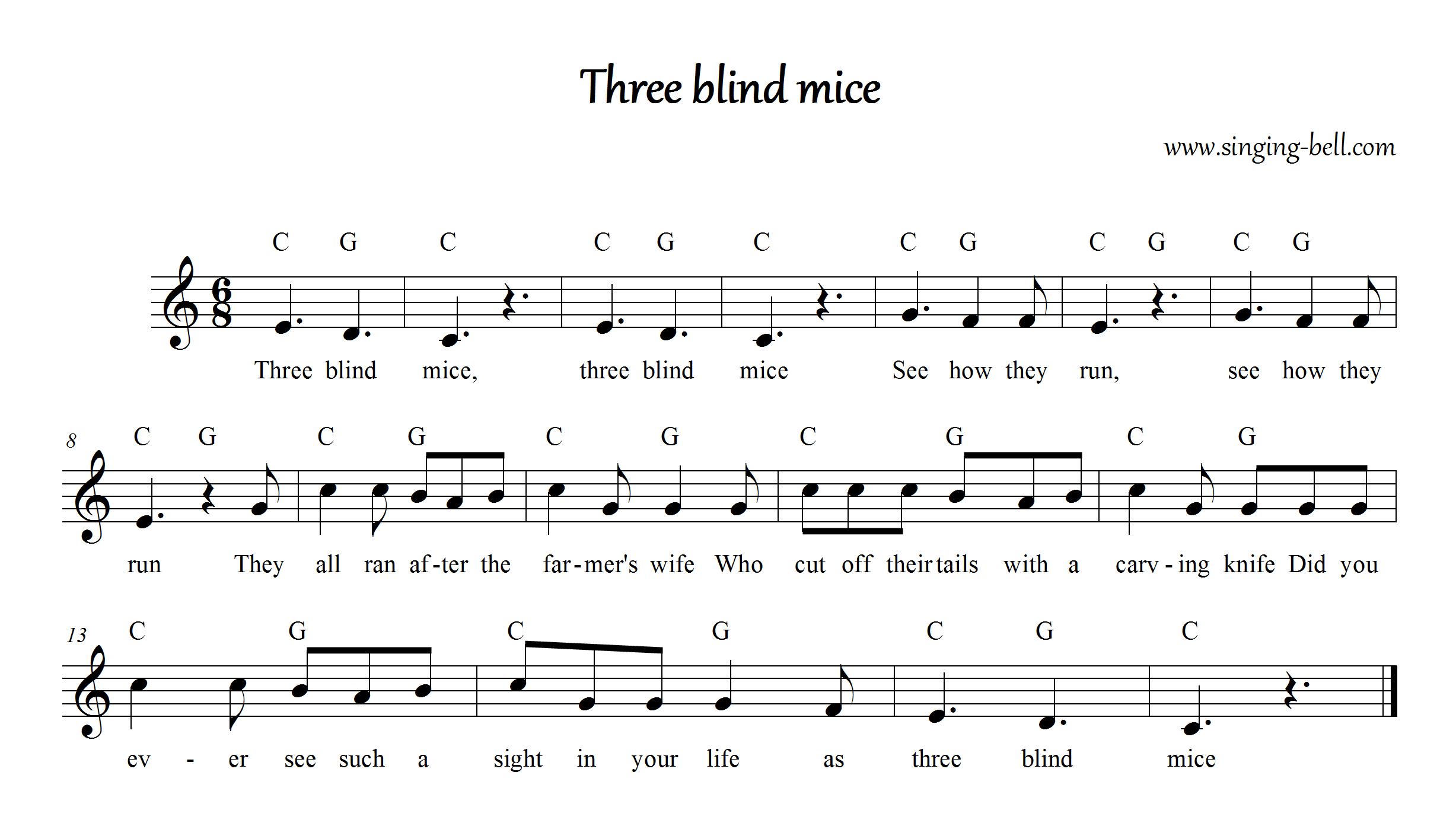 Three Blind Mice - Free Nursery Rhymes mp3 download