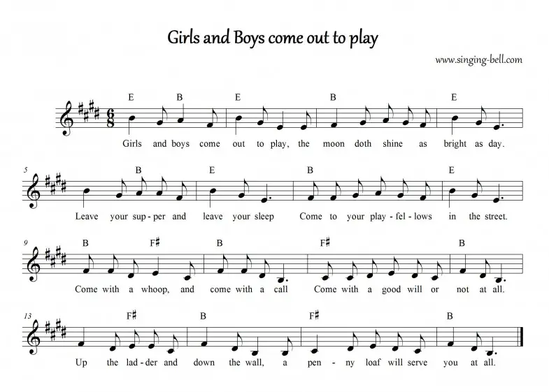 Girls an Boys come out to play_Singing Bell