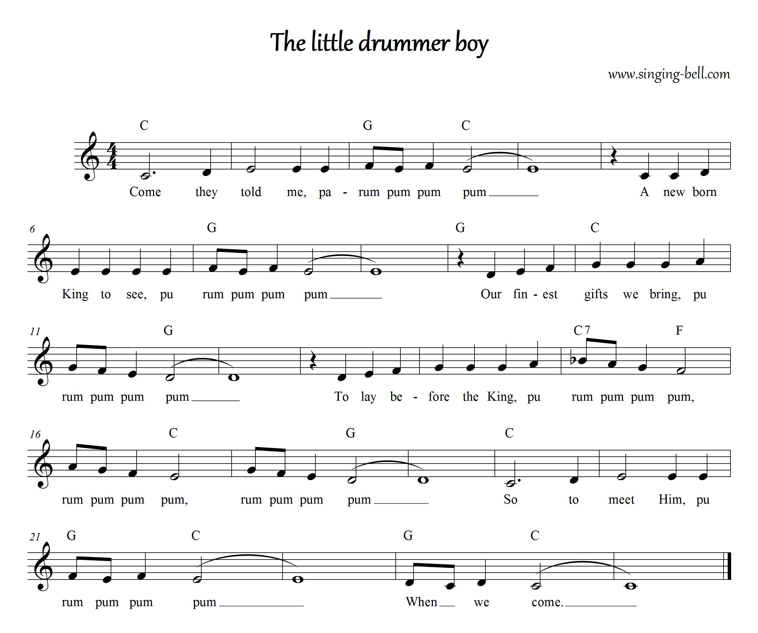 Little Drummer Boy Singing Bell “