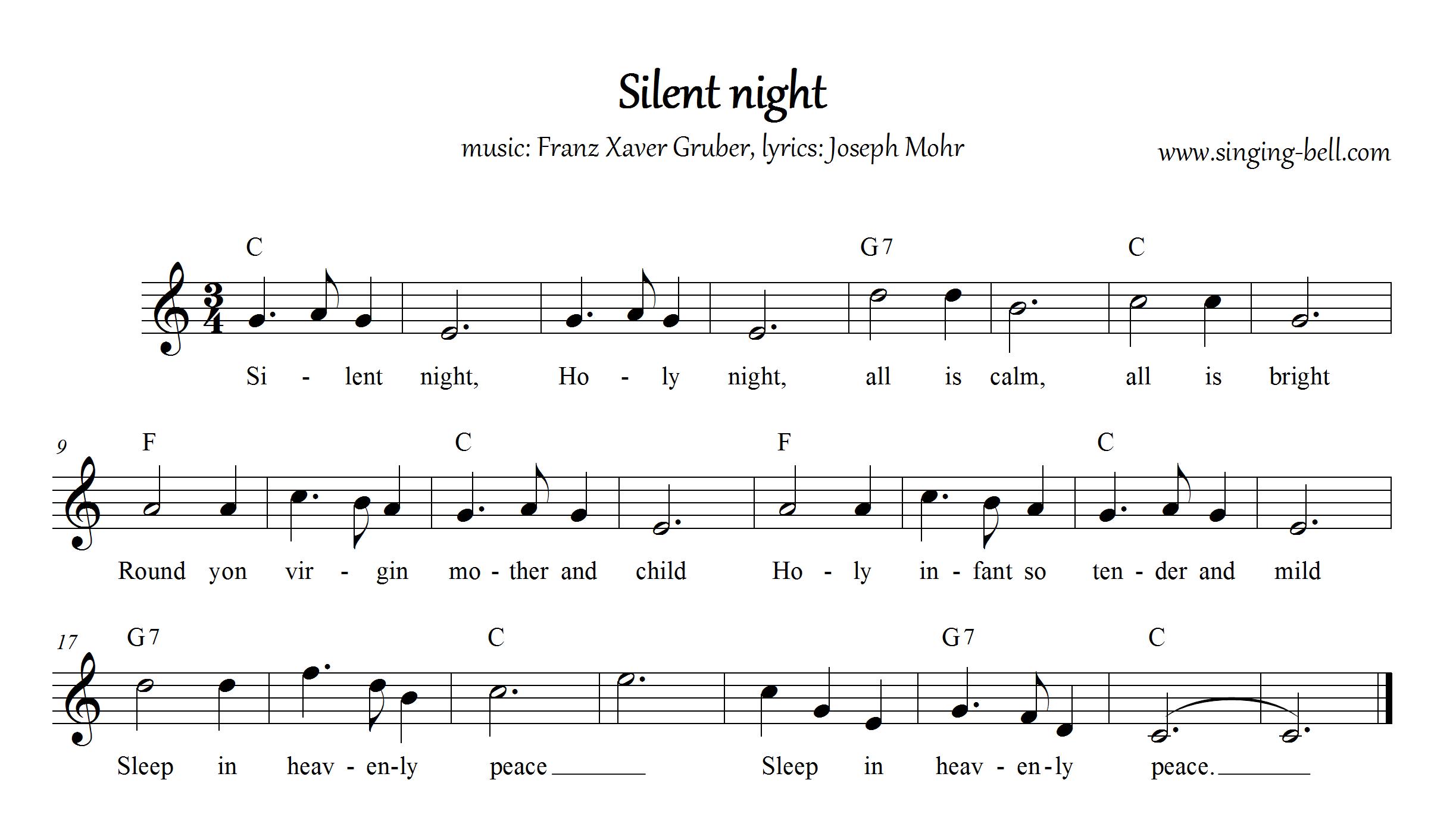 Silent Night Piano Sheet Music Pdf Free / Silent Night Sheet Music For
