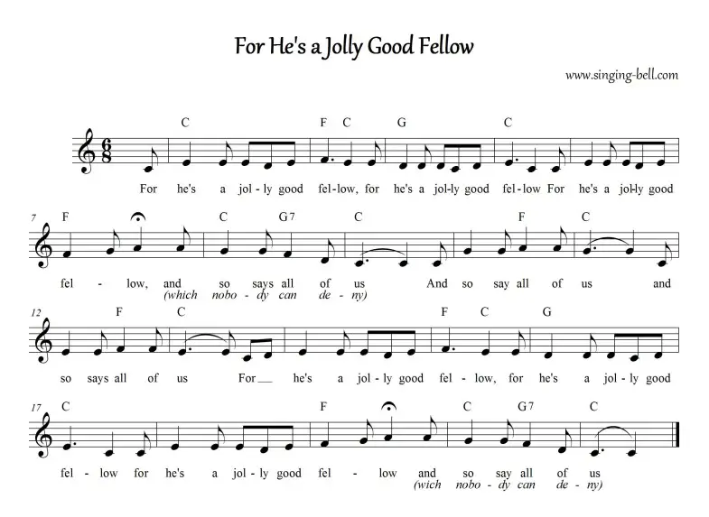 For He's a Jolly Good Fellow_C_Singing Bell