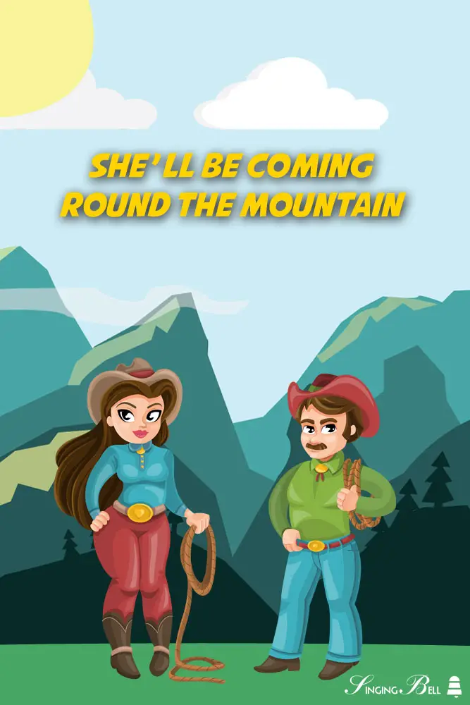 She : Singing Bell'll be coming round the mountain | Free Nursery Rhymes karaoke mp3 download She'll be coming round the mountain | Free Nursery Rhymes karaoke mp3 download