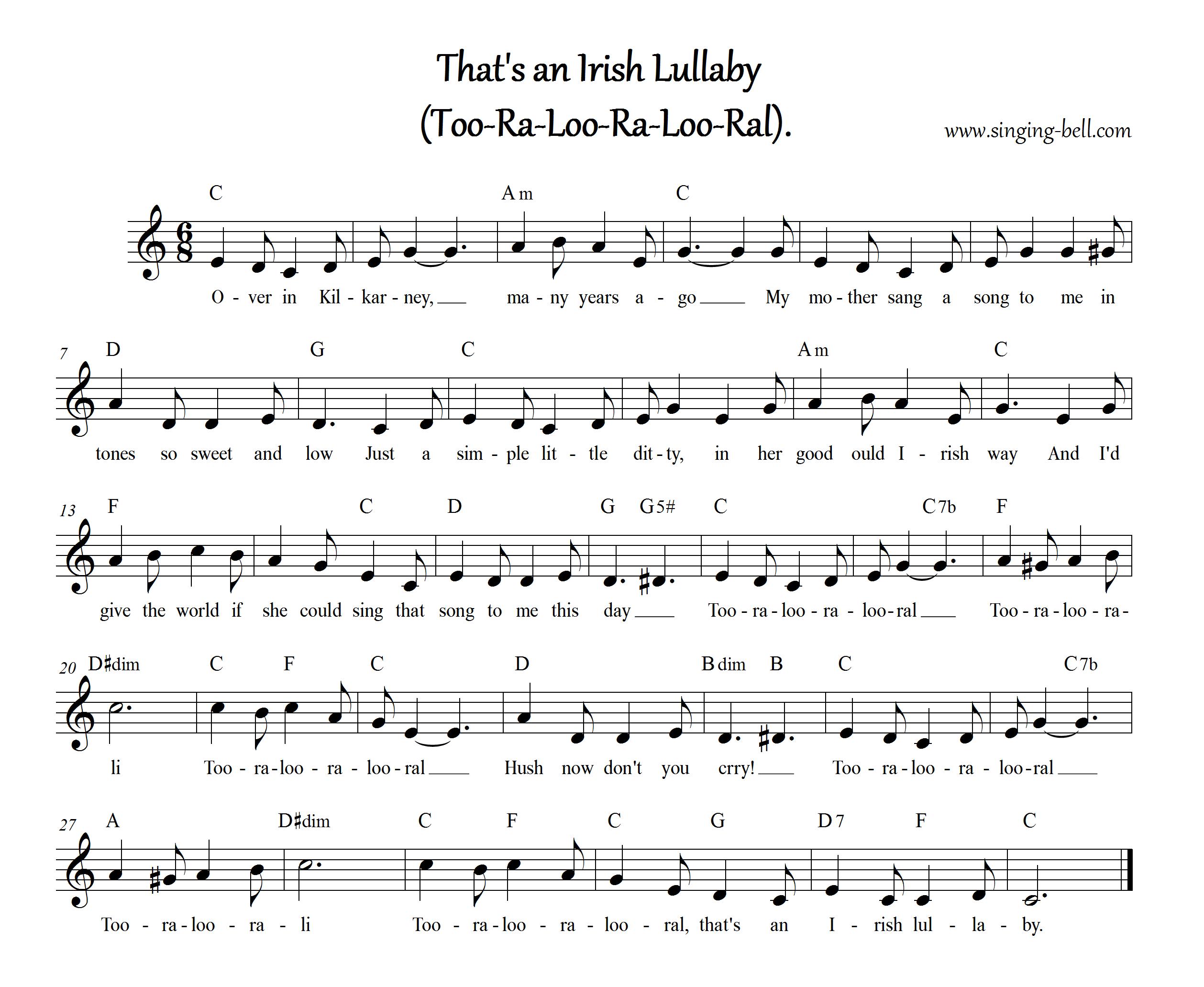 Too-Ra-Loo-Ra-Loo-Ral_score_Singing Bell : Singing Bell