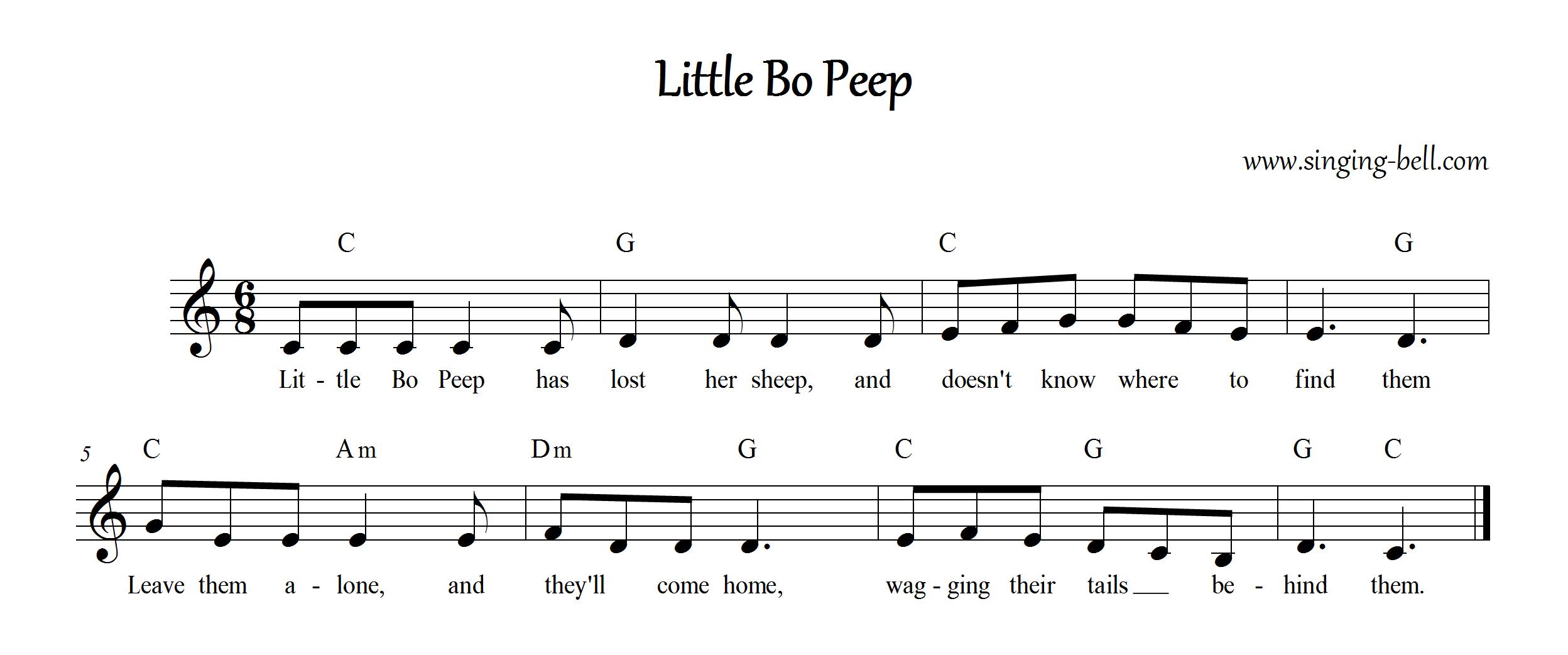 Little Bo Peep score_C_Singing Bell : Singing Bell