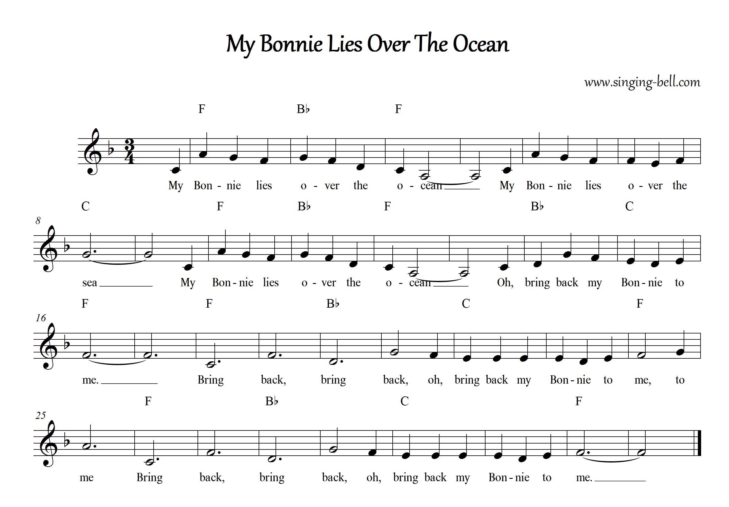 My Bonnie Lies Over The Ocean score_Singing Bell : Singing Bell
