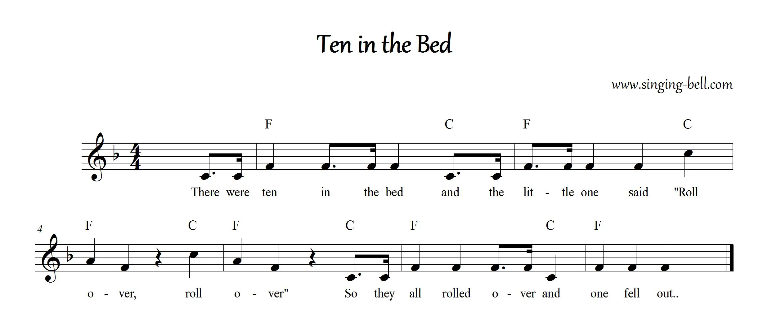 Ten in the Bed | Free Music Score
