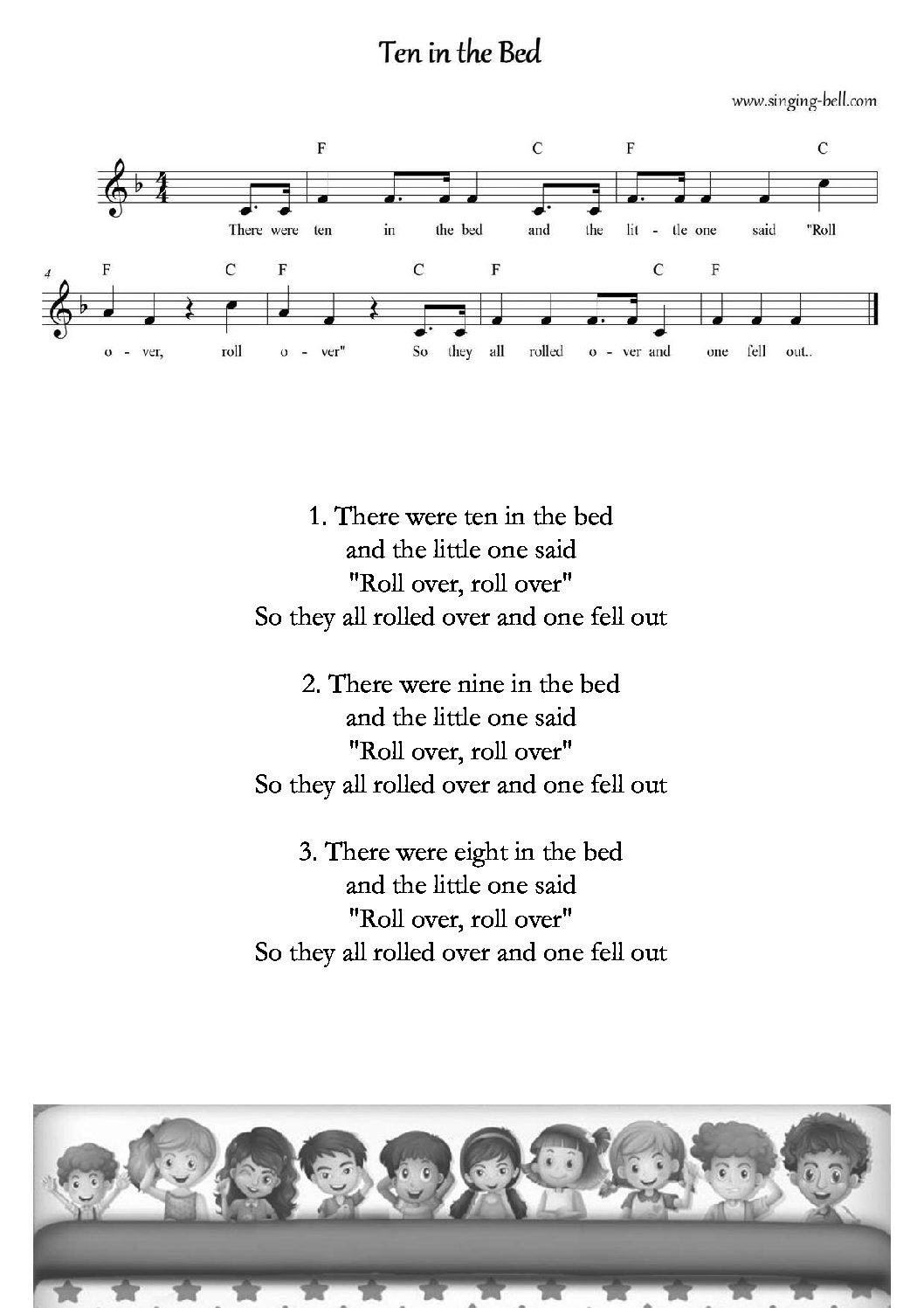 Ten in the Bed sheet music PDF