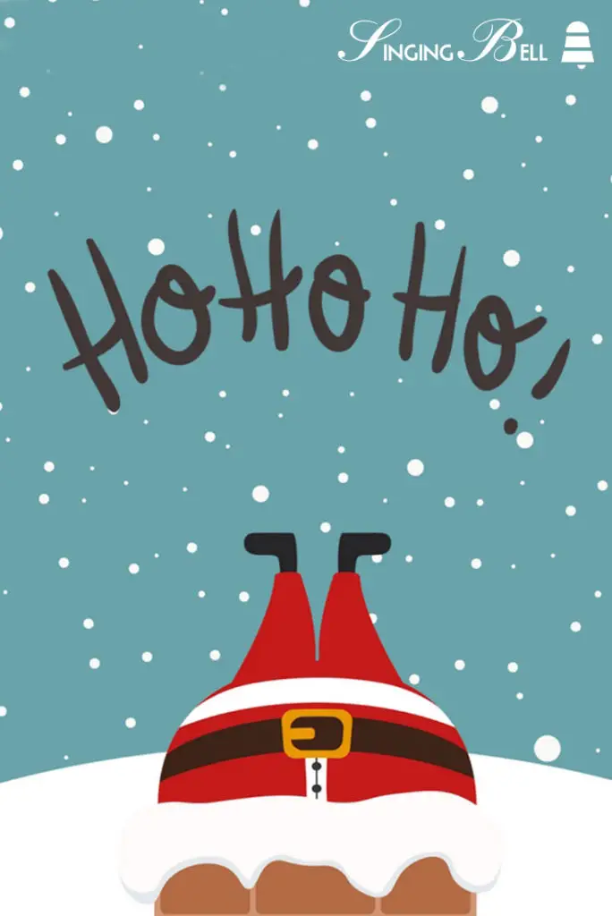 Funny-Santa-christmas-card : Singing Bell Santa Claus Ho Ho Ho