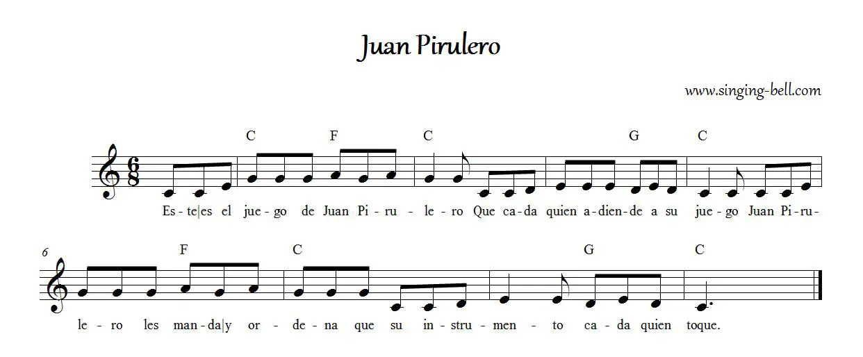 Juan Pirulero_SInging Bell : Singing Bell Juan Pirulero - Music score