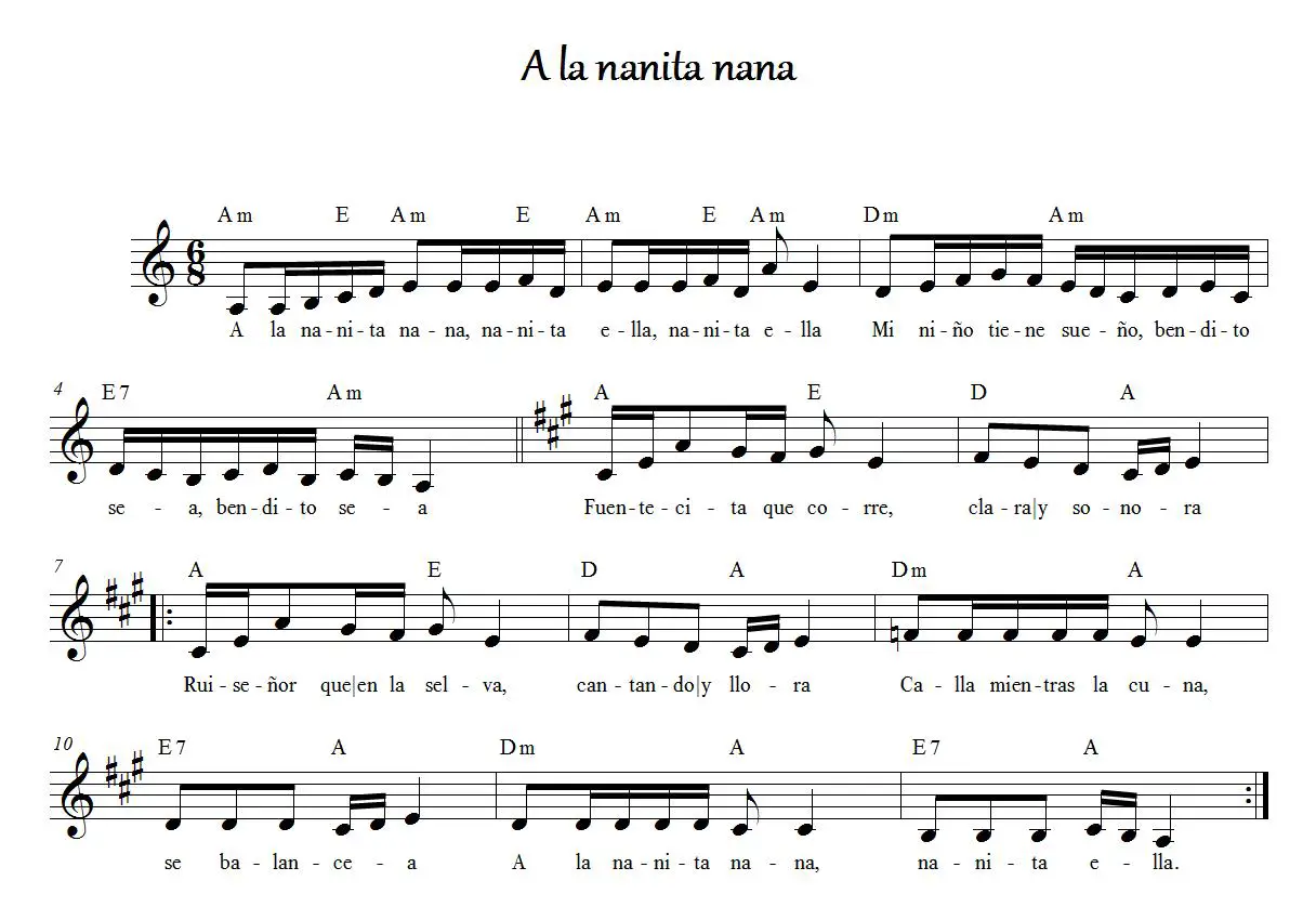 A la Nanita Nana | Free Karaoke Nursery Rhymes