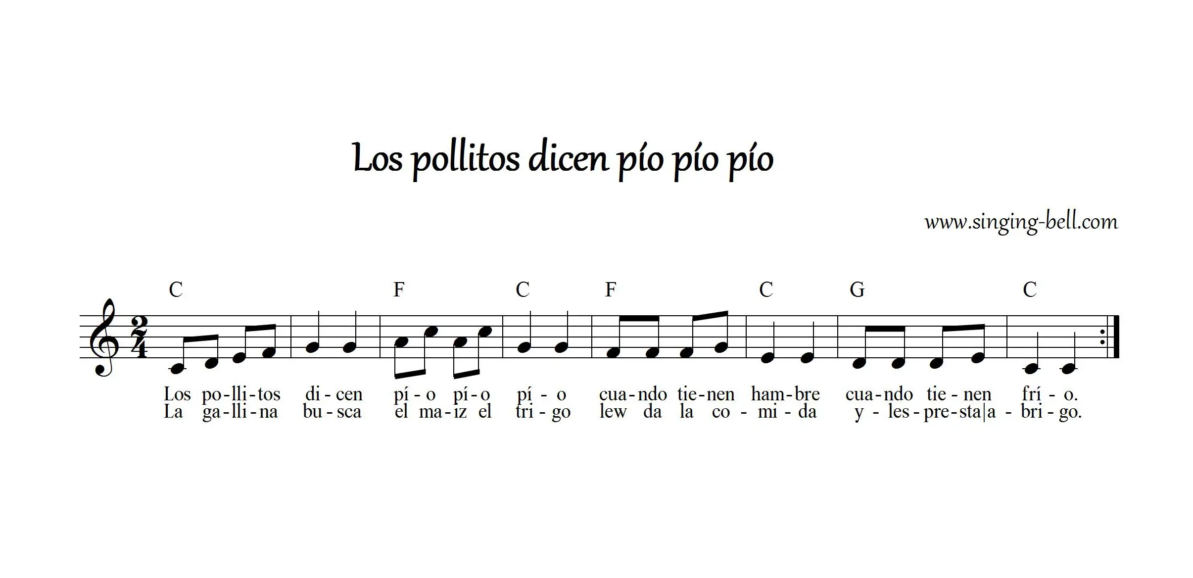 Los Pollitos Dicen Pio Pio Pio Free Karaoke Nursery Rhymes