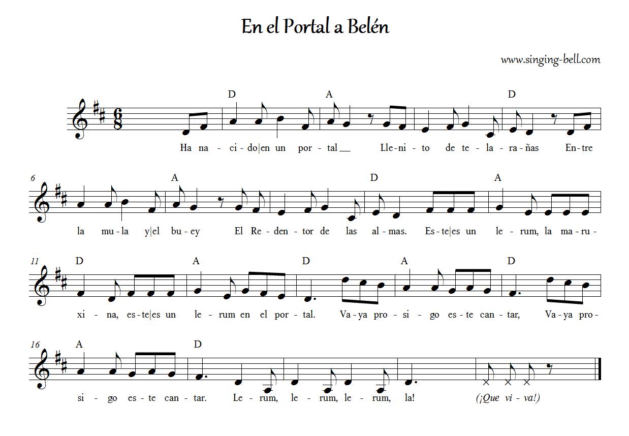 En el Portal a Belén Singing-Bell : Singing Bell “En el Portal a Belén” partitura musical