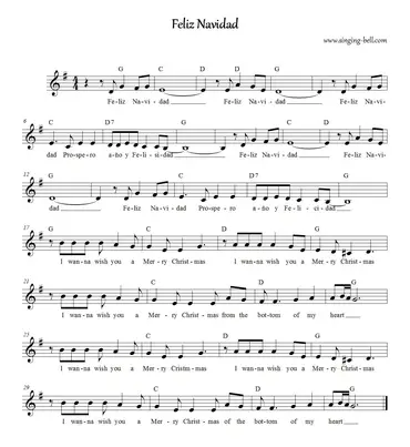 El actual Interior asentamiento How to Play Feliz Navidad - Piano Chords, Sheet Music