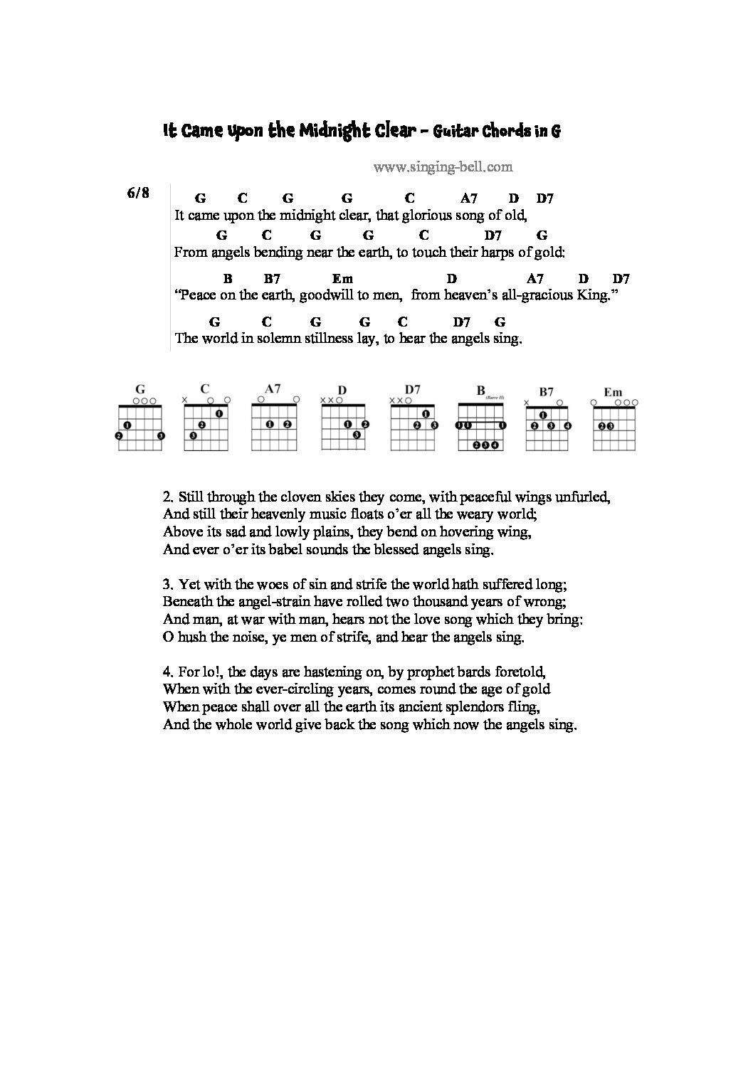 Twinkle Twinkle Little Star - Guitar Chords and Tabs.