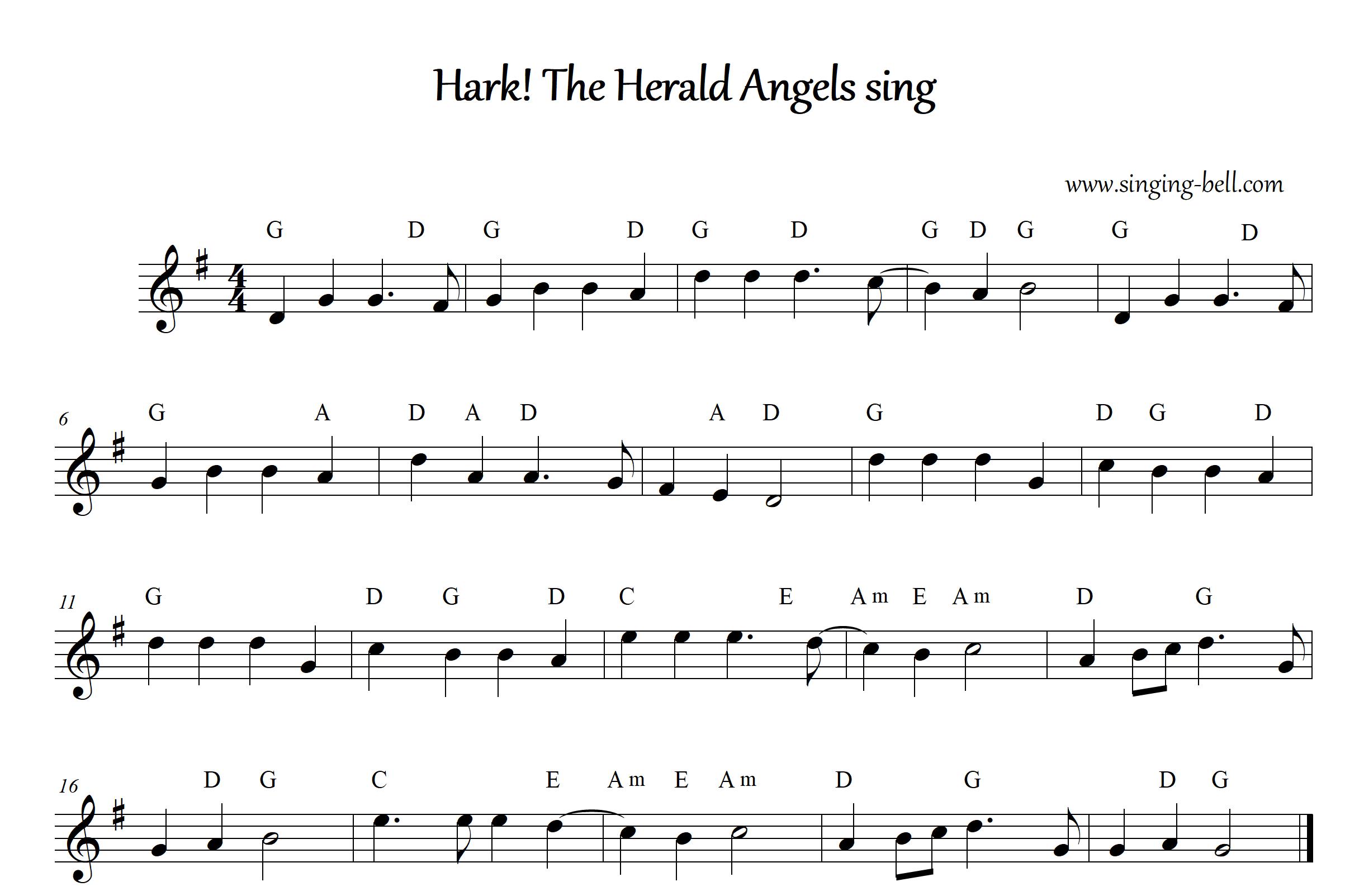 Hark the Herald Angels Sing Sheet Music in G major