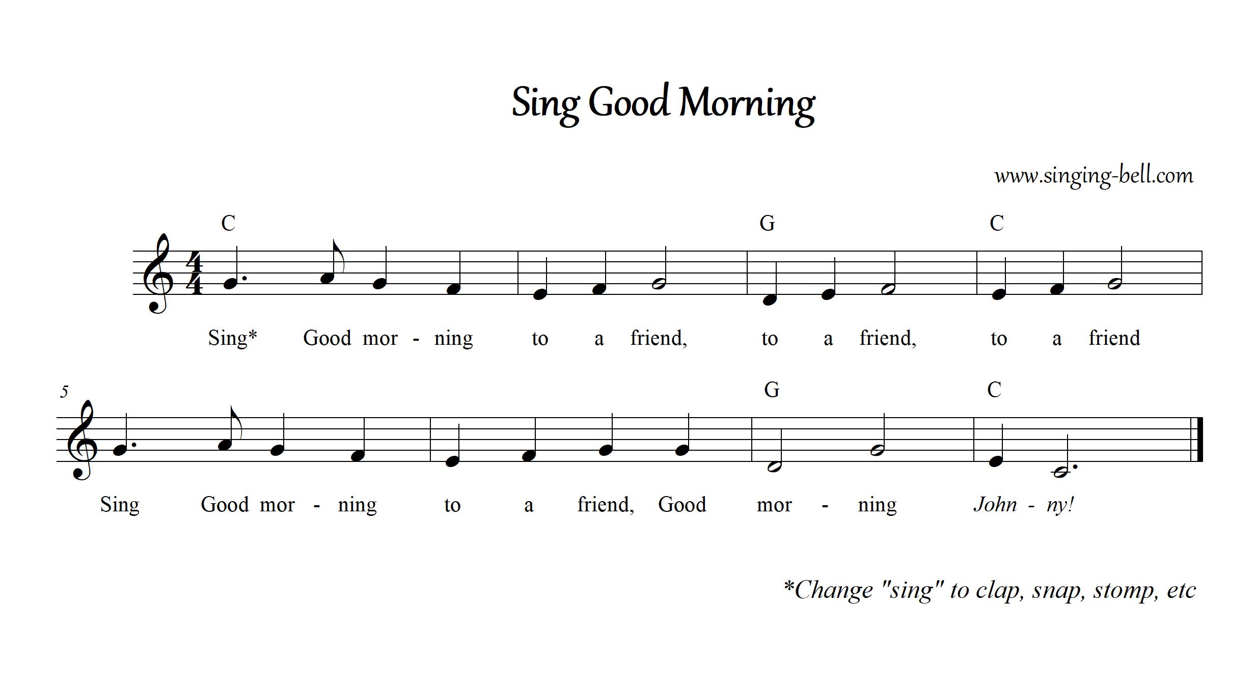 Sing Good Morning sheet music with chords