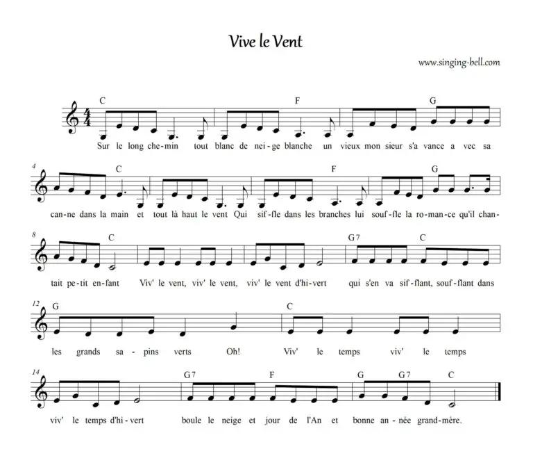 Vive le vent Chants de Noël en français