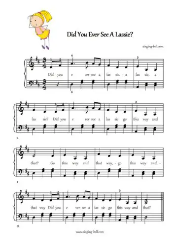 Did you ever see a lassie easy piano sheet music notes chords beginners pdf