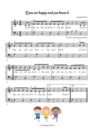 If You Re Happy And You Know It Piano Tutorial Sheet Music