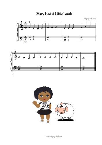 Mary Had A Little Lamb easy piano sheet music notes chords beginners pdf