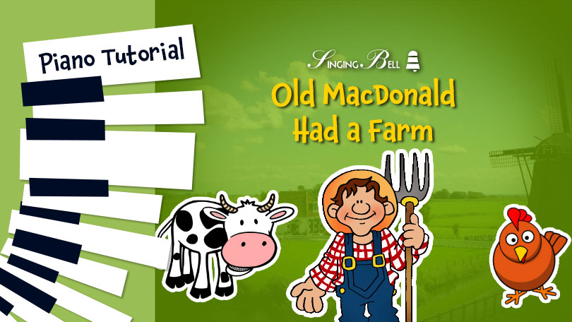 Old-MacDonald-Had-a-Farm piano tutorial easy sheet music notes chords beginners