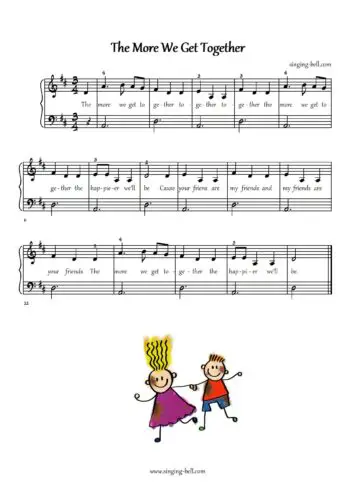 The more we get together easy piano sheet music notes chords beginners pdf