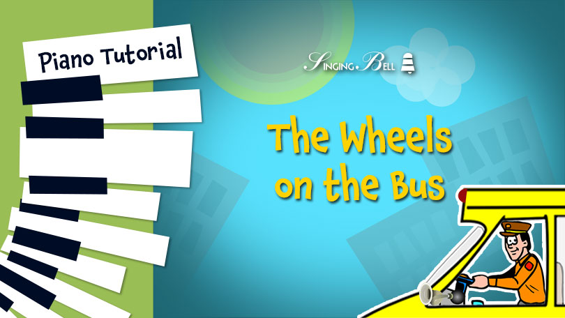 Wheels-on-the-Bus piano tutorial easy sheet music notes chords beginners