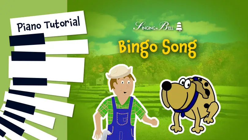 Bingo song piano tutorial notes chords sheet music