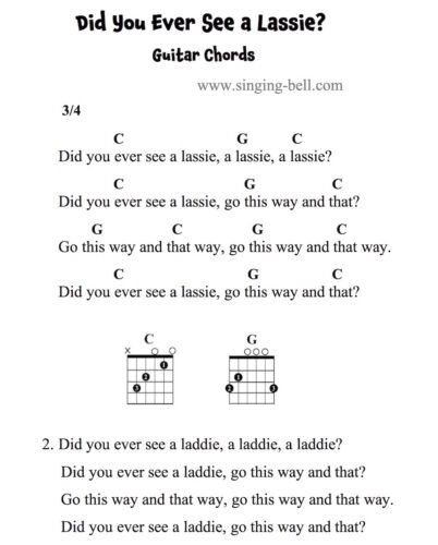 Did You Ever See a Lassie Easy Guitar Chords and Tabs.