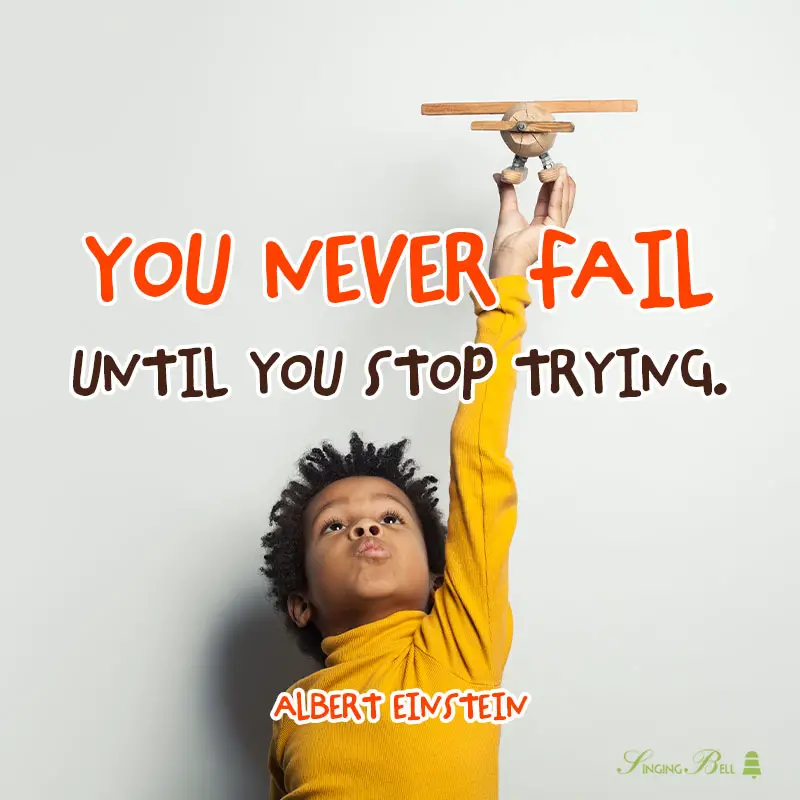 encouraging-quotes-for-kids-3 : Singing Bell Encouraging quote for kids by Albert Einstein.