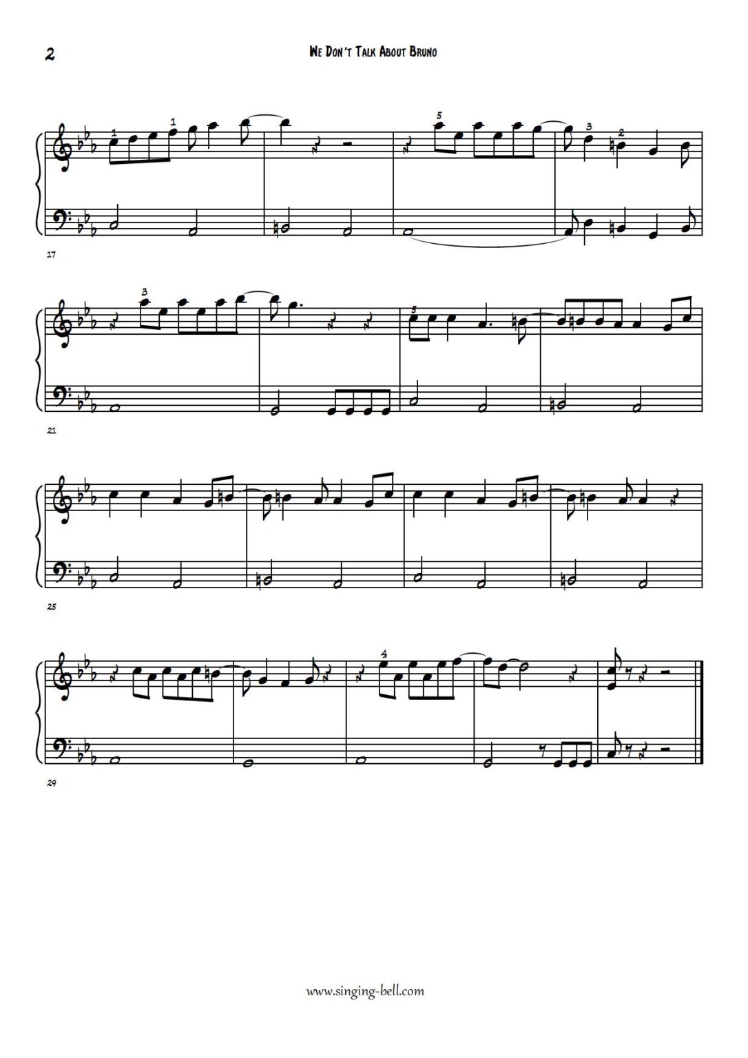 We Don't Talk About Bruno - Piano Tutorial, Sheet Music