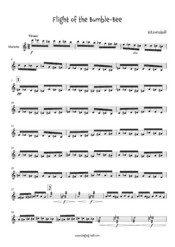 Rimsky-Korsakov Flight-of-the Bumblebee-Marimba-Sheet Music-Page_1