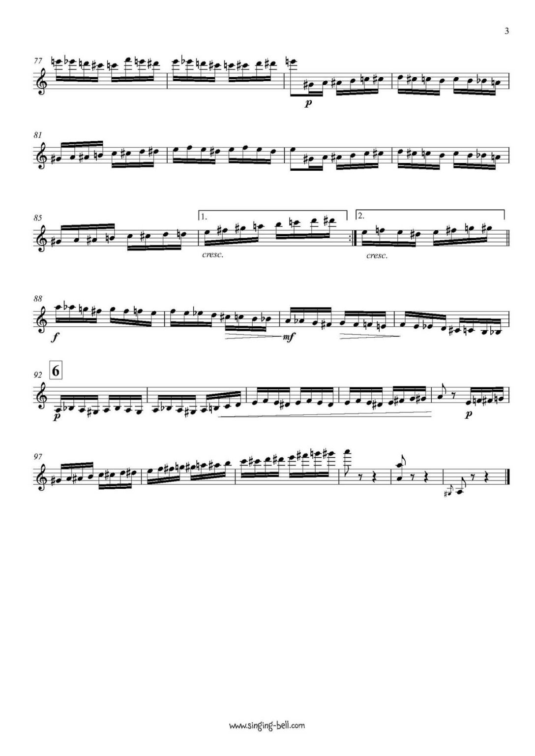 Flight of the Bumblebee Solo Marimba Sheet Music Singing Bell