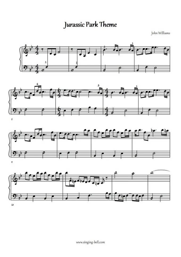 Jurassic Park - Piano Tutorial, Sheet Music, Notes, Chords