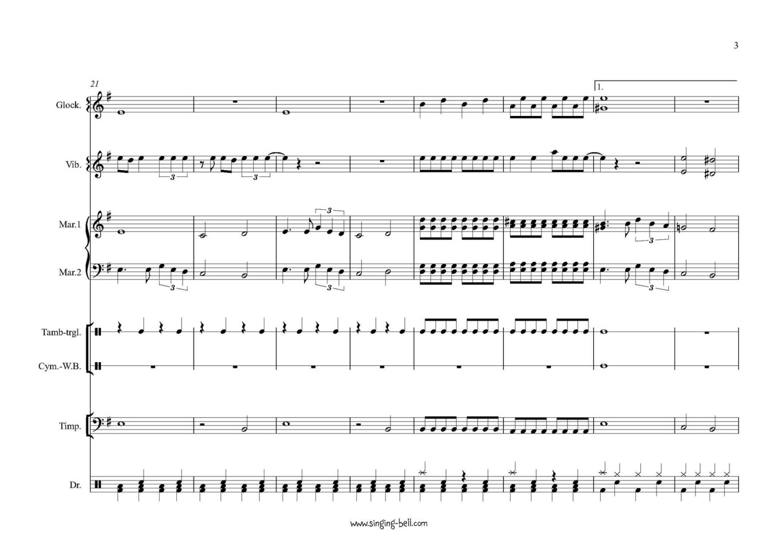Seven Nation Army Percussion Ensemble Sheet Music