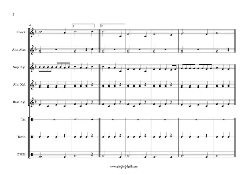 A Ram Sam Sam Orff sheet music Page 2