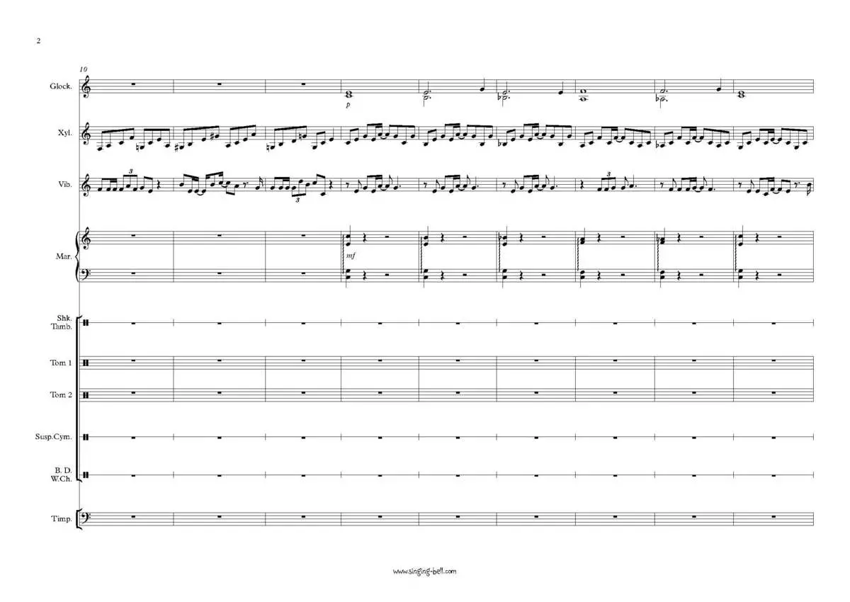 Dos Oruguitas percussion ensemble sheet music pdf p.2