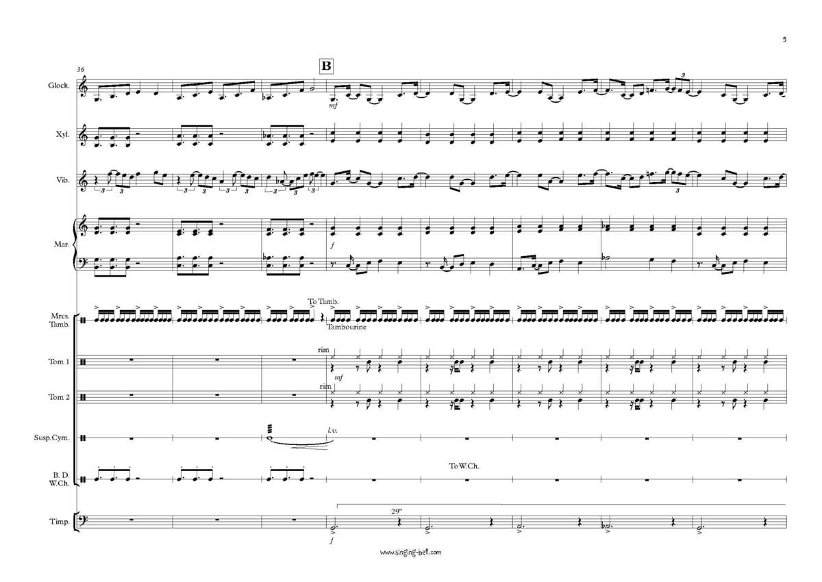 Dos Oruguitas percussion ensemble sheet music pdf p.5