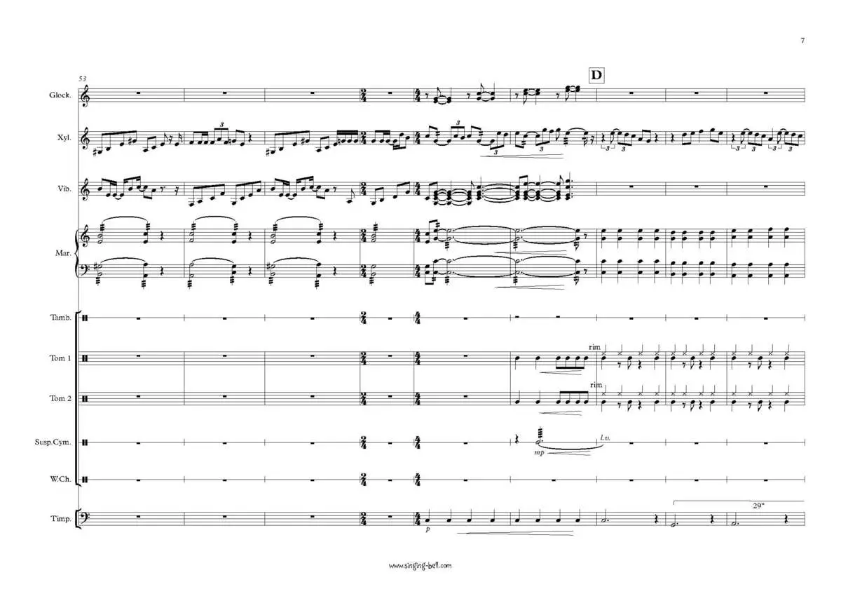 Dos Oruguitas percussion ensemble sheet music pdf p.7