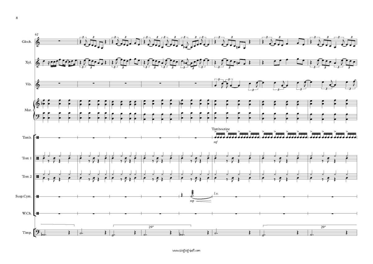 Dos Oruguitas percussion ensemble sheet music pdf p.8